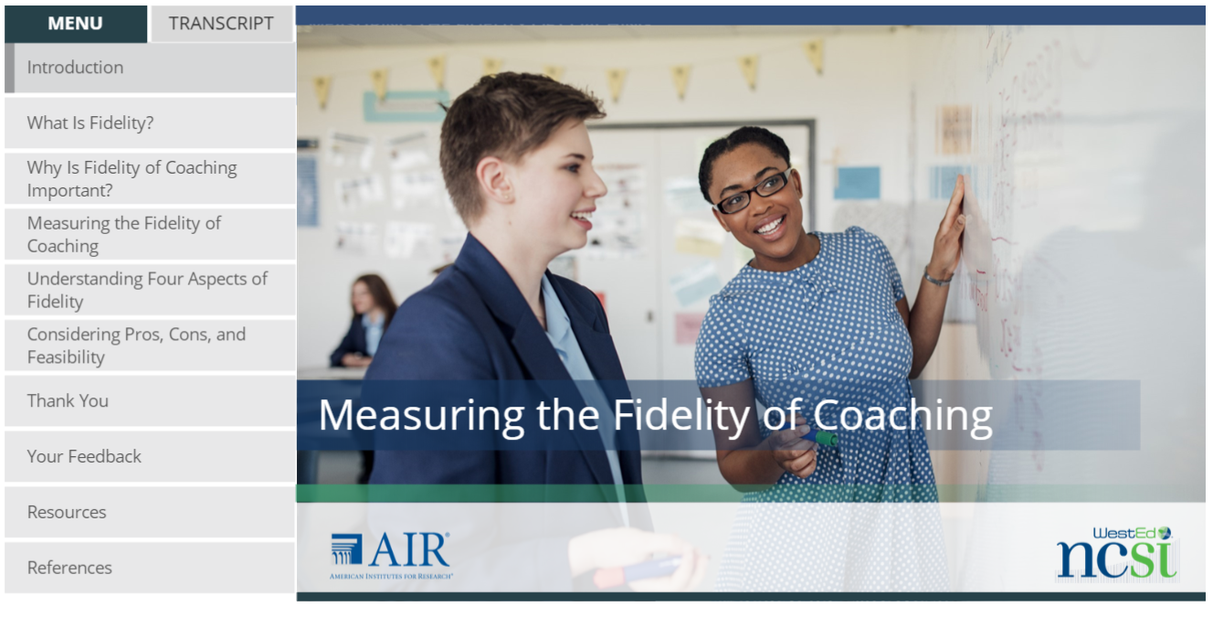 Coaching Fidelity Module
