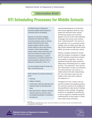 Cover of Scheduling Processes for Middle Schools