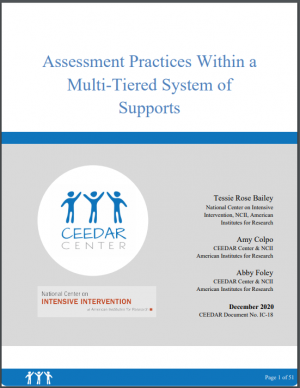 Cover of Assessment Practices Within a Multi-Tiered System of Supports
