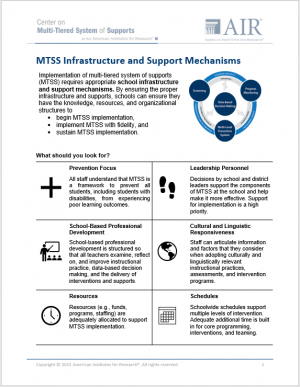 First page of MTSS Infrastructure